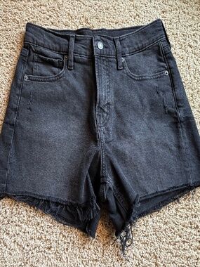 Old Navy Womens Denim Shorts OG Straight High-Rise Secret-Smooth Pockets Black 4